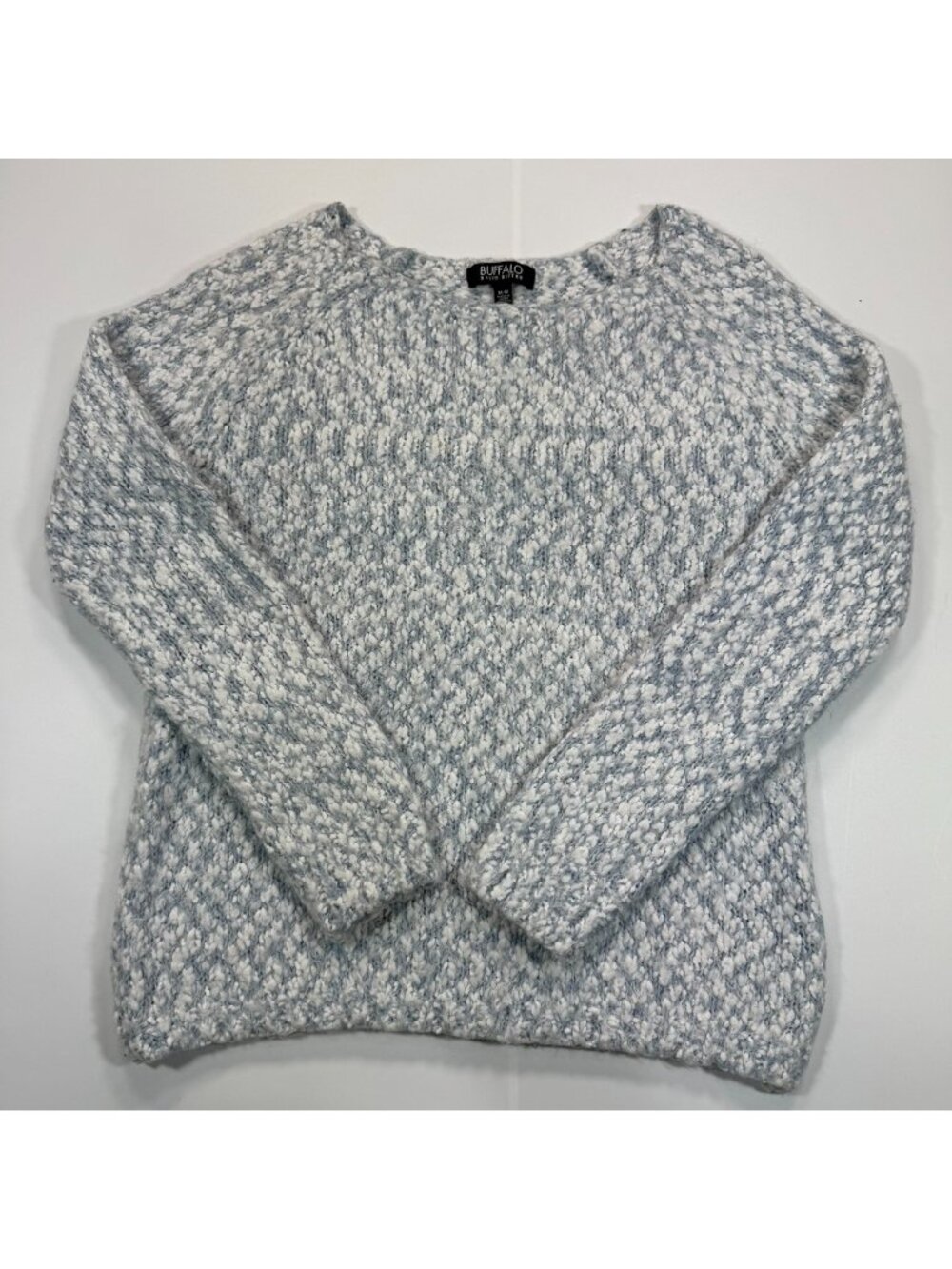 Buffalo David Bitton Sweater Womens M Gray Polyester Eyelash Knit Holiday Winter